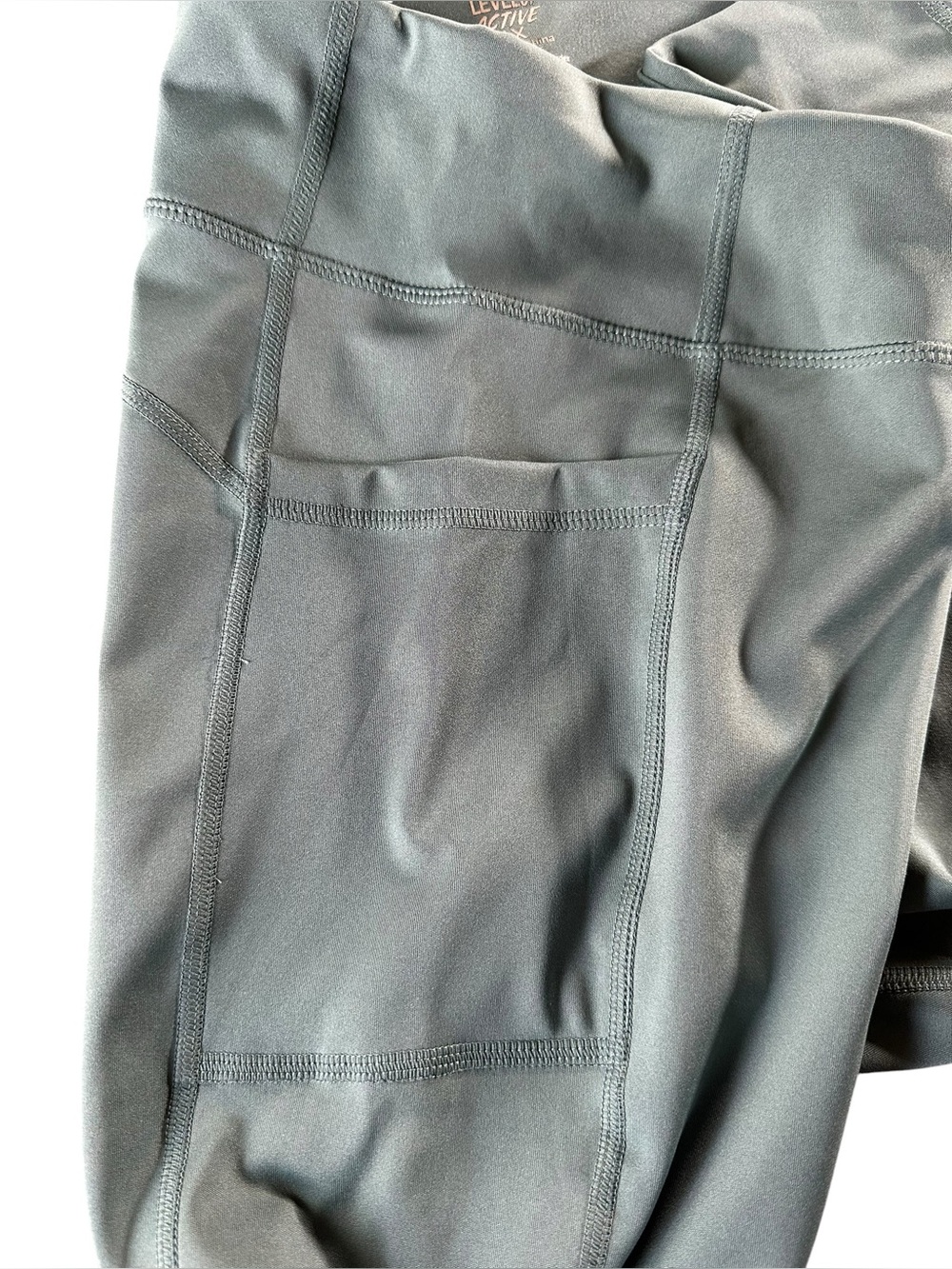 Level Up Active 1X NWT Green DryFit 4-Way Stretch Sculpt Leggings Side Pockets - Picture 7 of 10
